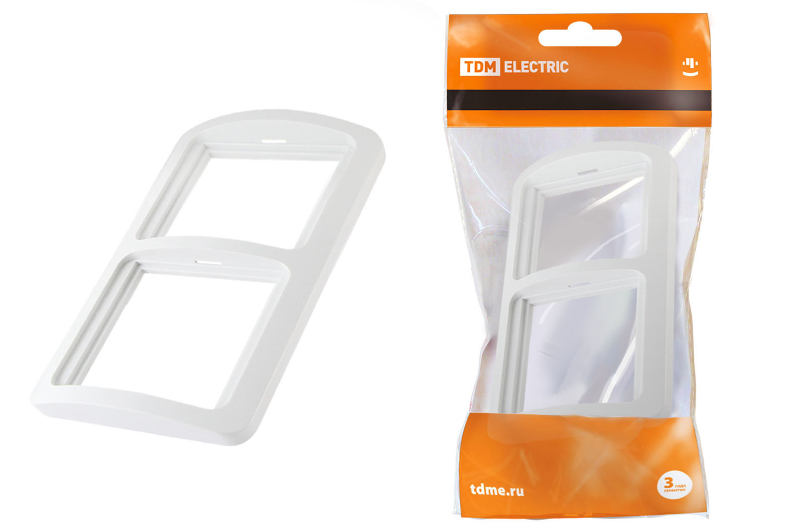 Рамка 2-ая горизонтальная белая Валдай