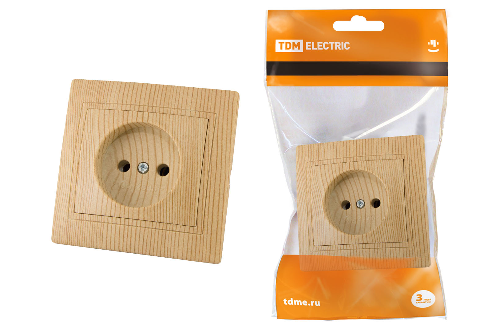 Розетка 2П 10А 250В ЭКО