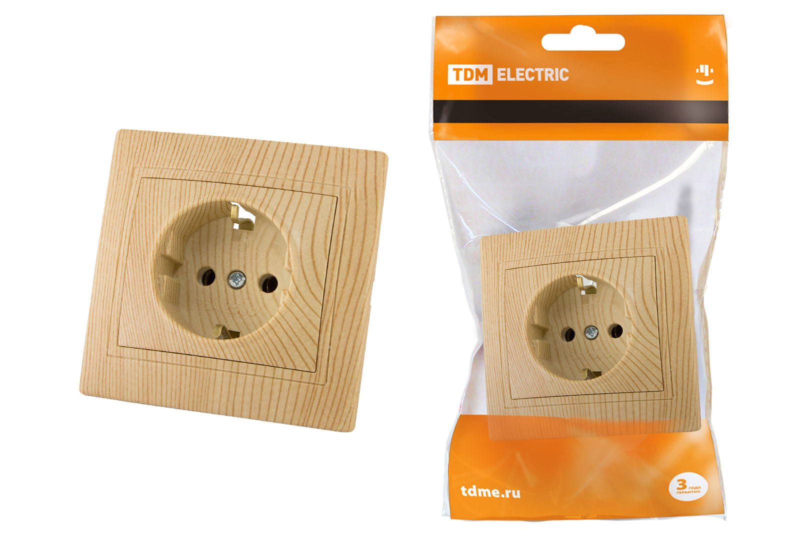 Розетка 2П+З 16А 250В ЭКО